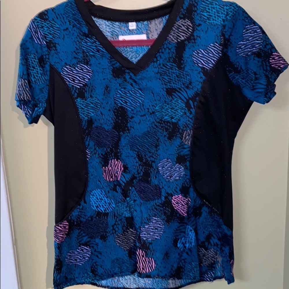 White Cross Scrub Top, never worn